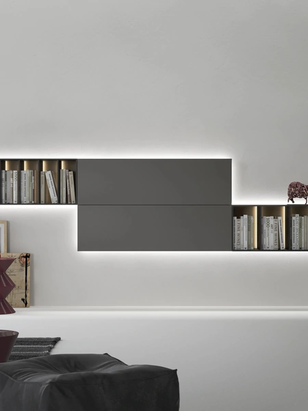 Mobile sospeso Madia con libreria di Caccaro