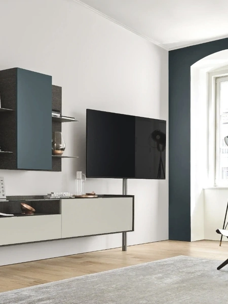 Parete Attrezzata sospesa Cabaret Glass 02 di Sangiacomo