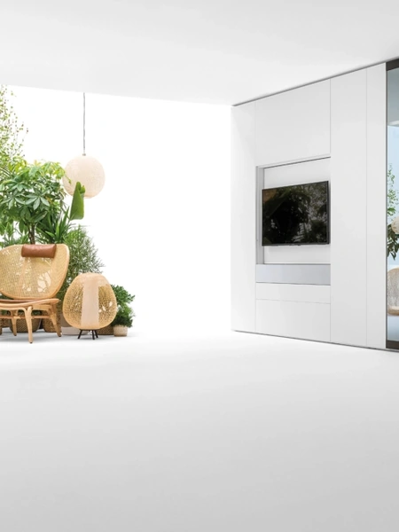 Parete Attrezzata Living con ante in vetro di Caccaro