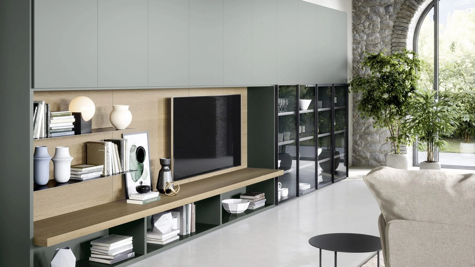 Parete Attrezzata Mensole e piani a muro 03 di Novamobili