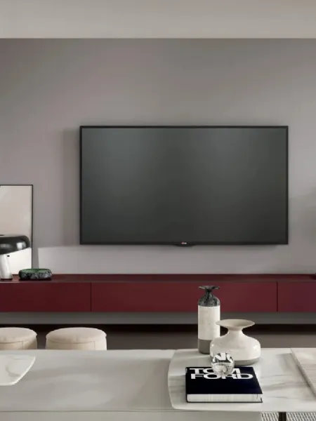 Parete Attrezzata sospesa Line Up 04 in laccato opaco di Dielle Modus