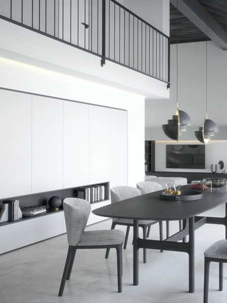 Parete Attrezzata Wall 30 01 in laccato opaco e vetro di Novamobili