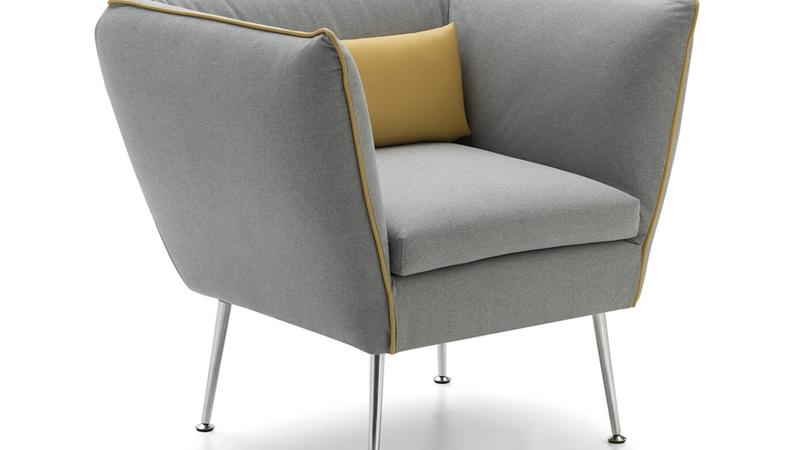 Poltroncina Dandy in tessuto con cordoncino giallo di Confort Line