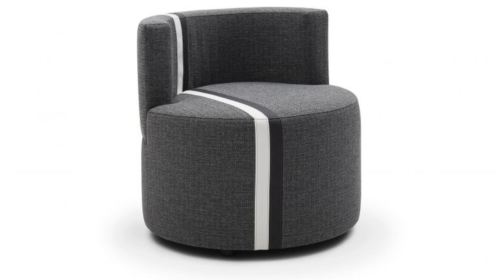 Poltroncina dalla forma tonda in tessuto Mia Stripe di Confort Line