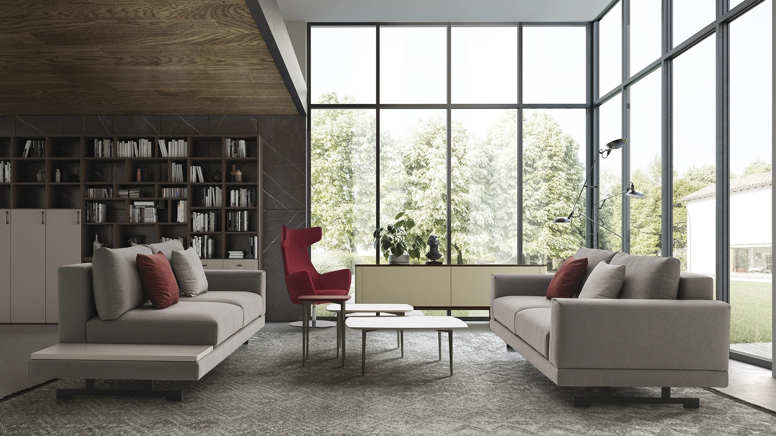 Poltrona Nuage con base in metallo di Confort Line