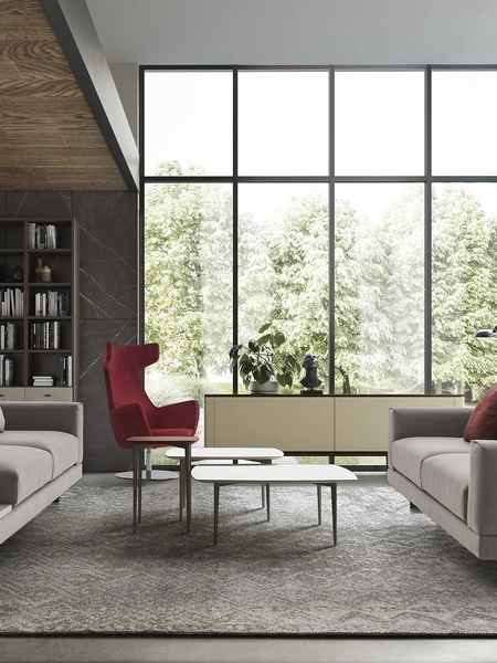 Poltrona Nuage con base in metallo di Confort Line