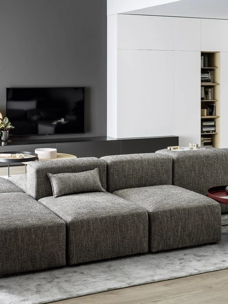 Divano bifacciale con penisole Avenue in tessuto di Novamobili