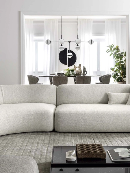 Divano lineare Blossom in tessuto di Novamobili