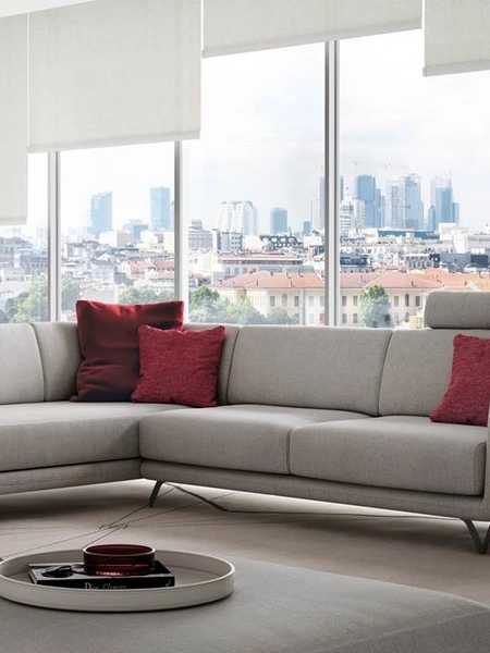 Divano ad angolo moderno in tessuto sfoderabile Bristol di Doimo Salotti