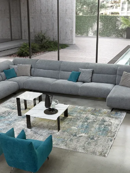 Divano angolare con penisola Cardiff di Rosini Divani