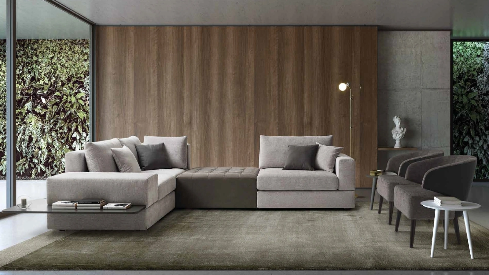 Divano angolare in tessuto imbottito Abaco di Confort Line