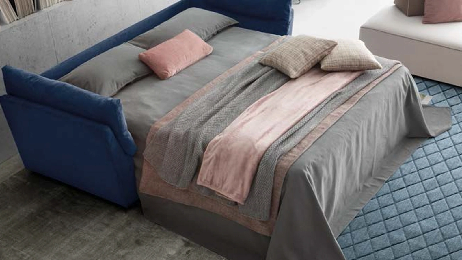 Divano letto matrimoniale in tessuto Bob di Confort Line