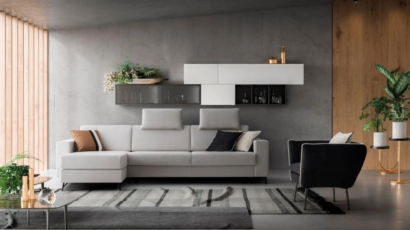 Divano letto in tessuto con penisola Break di Confort Line