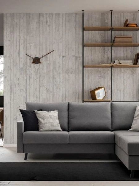 Divano letto in tessuto con penisola Casual di Confort Line