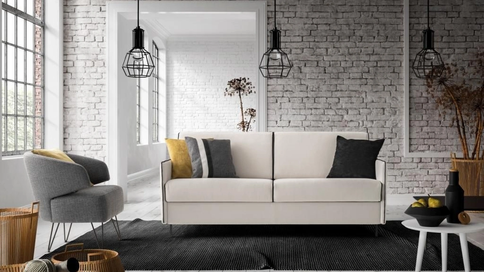 Divano letto lineare in tessuto Class di Confort Line