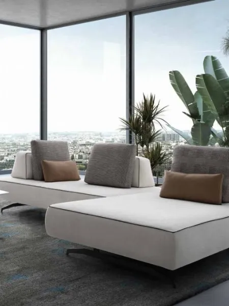 Divano con penisola in tessuto imbottito Dolcevita di Confort Line