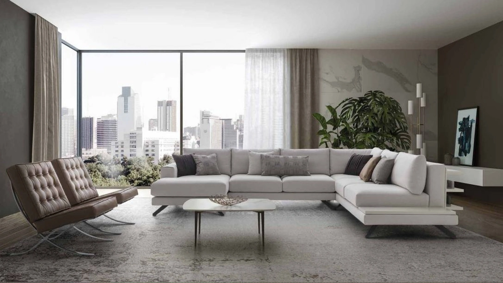 Divano angolare in tessuto con penisola Infinito di Confort Line