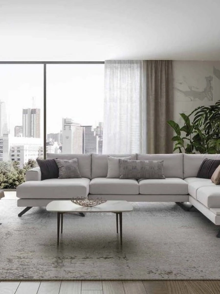 Divano angolare in tessuto con penisola Infinito di Confort Line