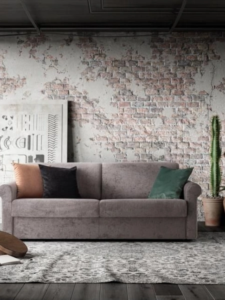 Divano letto lineare in tessuto Lady di Confort Line