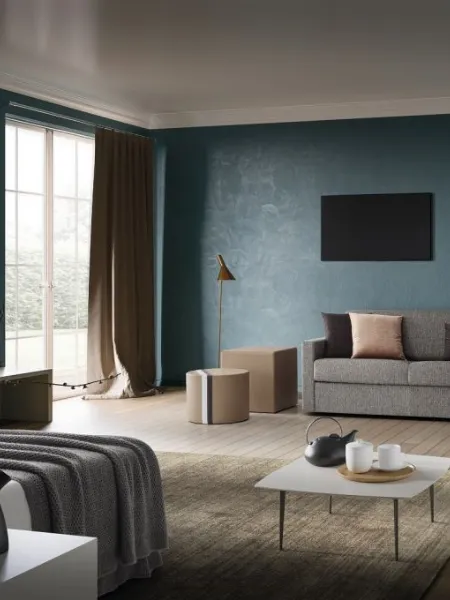 Divano letto in tessuto con penisola contenitore Park di Confort Line