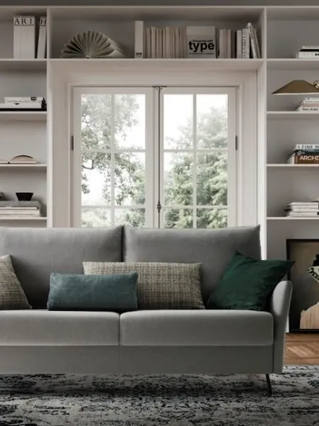 Divano letto lineare in tessuto Vintage di Confort Line