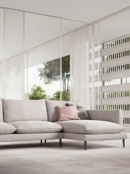 Divano in tessuto con penisola Klint di Doimo Salotti