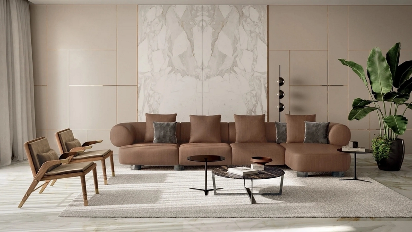 Divano con penisola Franz di Bontempi