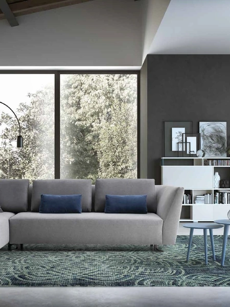 Divano angolare rivestito in tessuto Icona di Confort Line