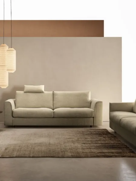 Salotto lineare in tessuto Raphael di Twils