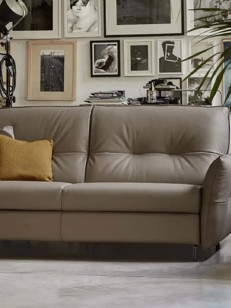 Divano Letto in pelle Stelvio Smart di Rosini Divani