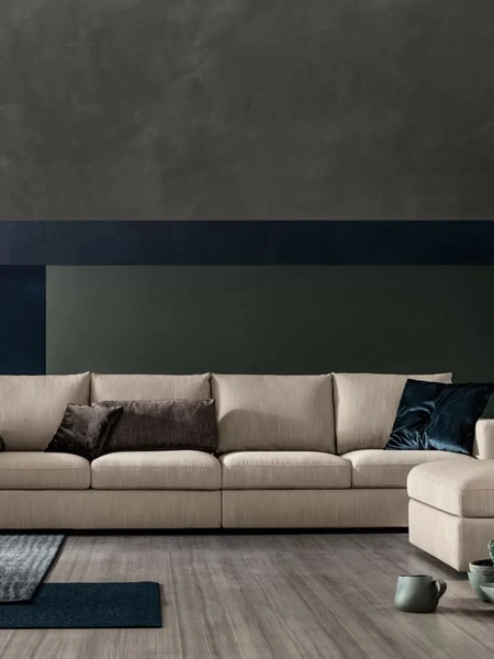 Divano lineare in tessuto Zenit Plus di Bontempi