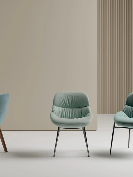 Sedia Amelie in tessuto imbottito di Bontempi