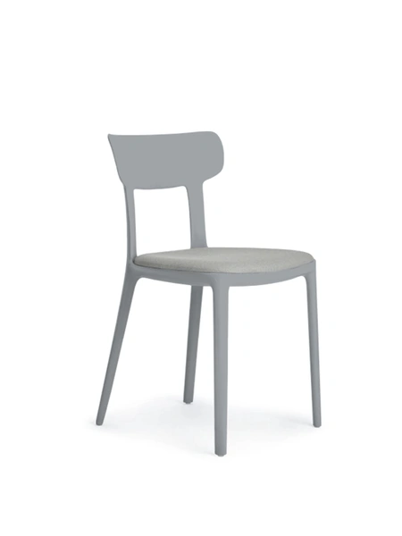 Sedia Gaia in tecnopolimero con seduta in tessuto di Alta Corte