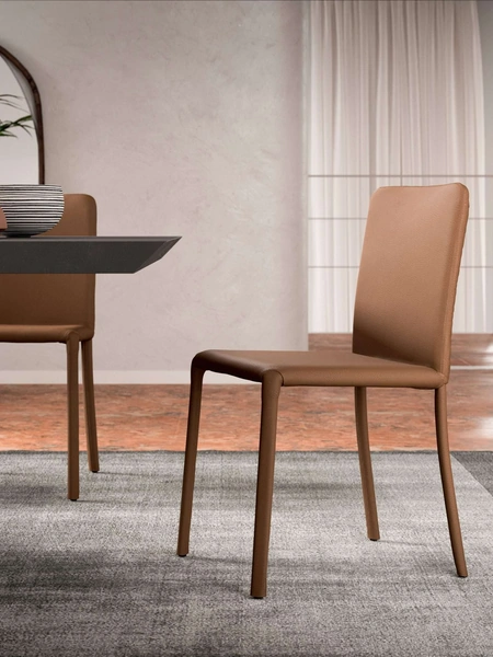 Sedia in pelle Lunette di Ozzio