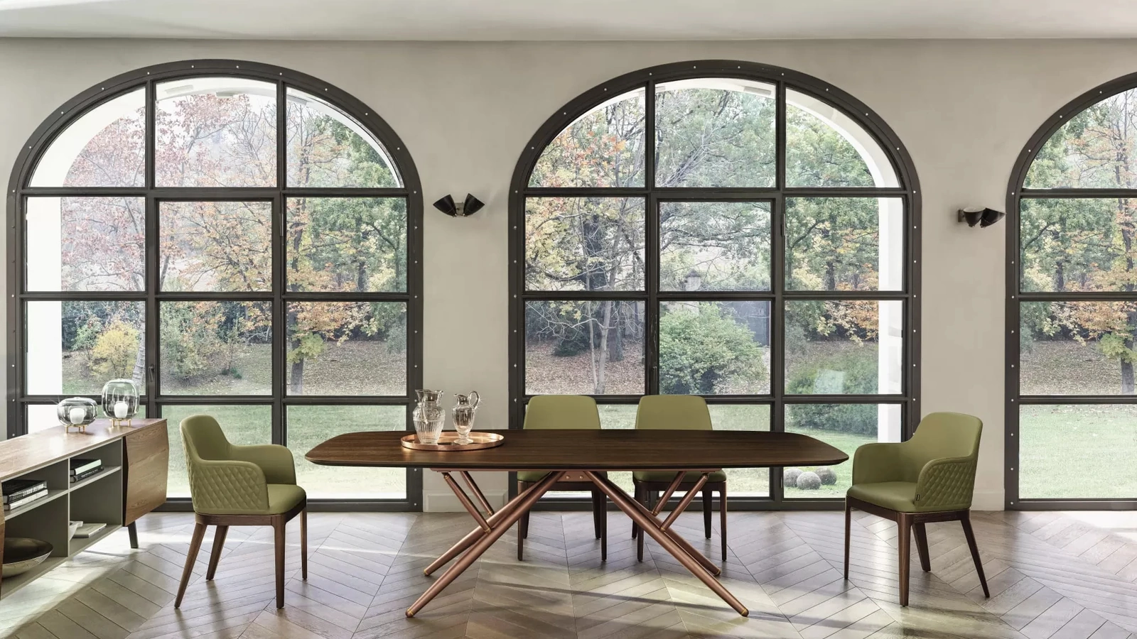 Sedia Margot rivestita in pelle di Bontempi