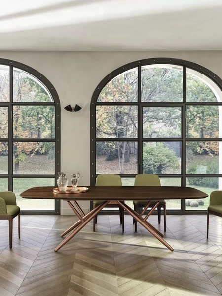 Sedia Margot rivestita in pelle di Bontempi