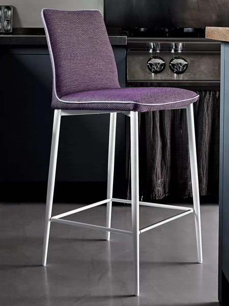 Sgabello Nata in tessuto con struttura in acciaio laccato di Bontempi