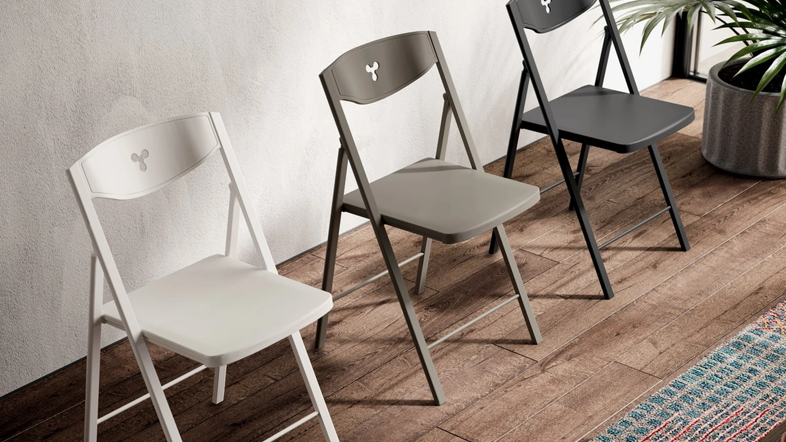 Sedia pieghevole in polipropilene e metallo Plio di Easyline