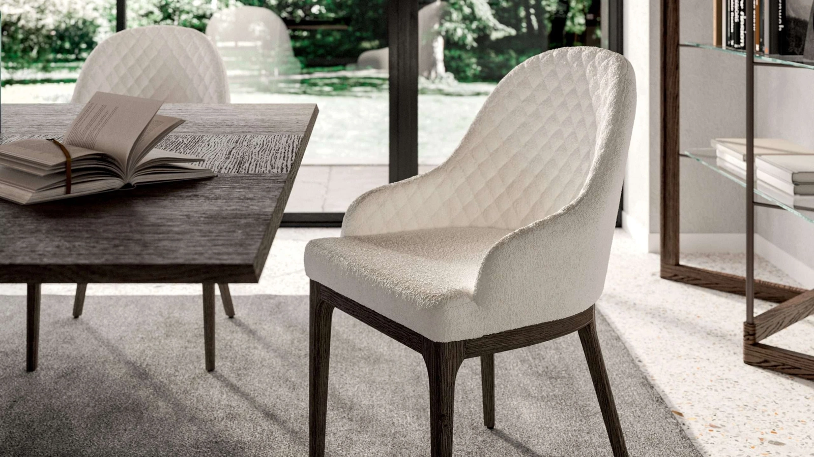 Sedia con braccioli Thelma di Ozzio