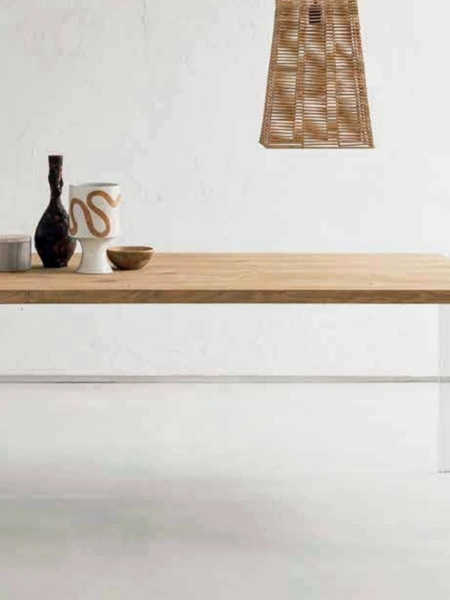 Tavolo fisso con gambe in vetro Siviglia di Alta Corte