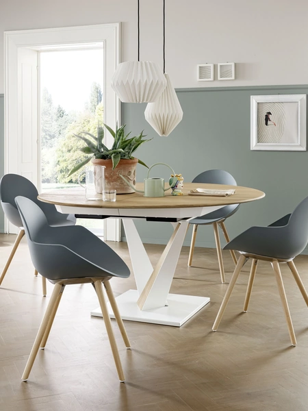 Tavolo rotondo allungabile West di Alta Corte