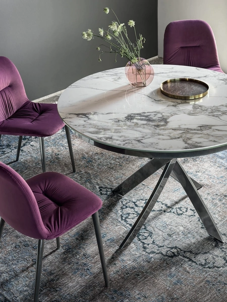 Tavolo rotondo Barone in SuperMarmo di Bontempi