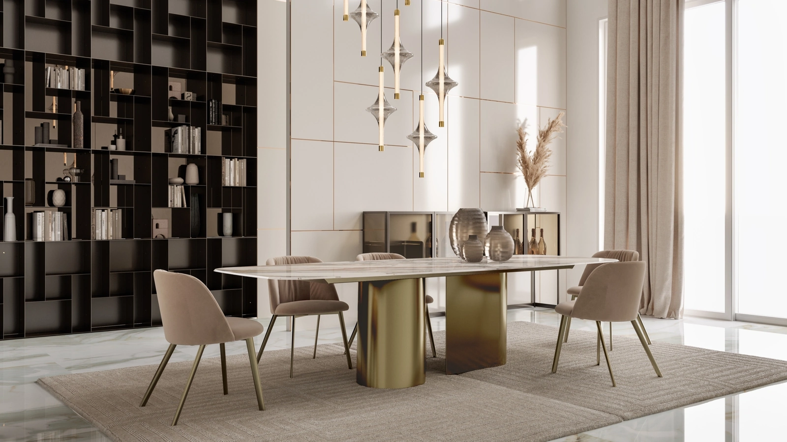 Tavolo allungabile Kimono in SuperMarmo di Bontempi