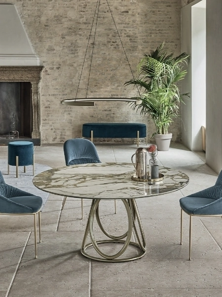 Tavolo Louis Rotondo in SuperMarmo di Bontempi