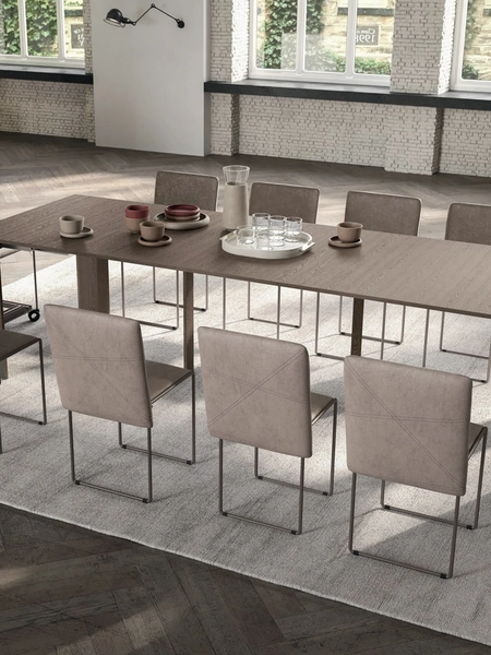 Consolle allungabile in Rovere dotata di 5 prolunghe esterne Golia di Ozzio