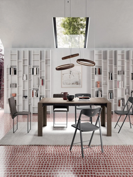 Consolle allungabile in legno Minux aperta di Ozzio