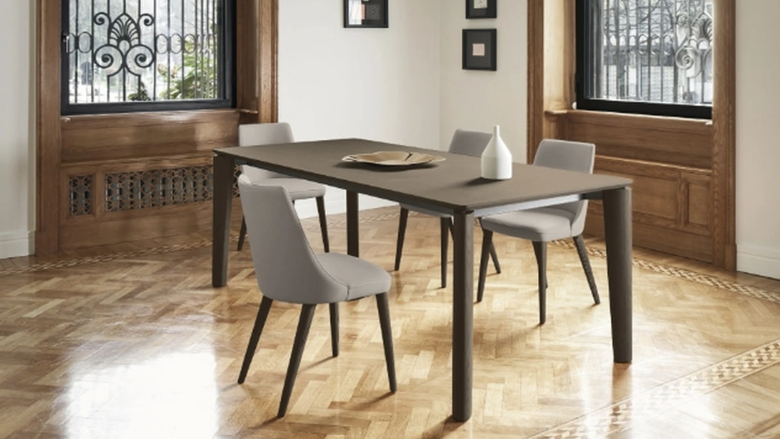 Tavolo allungabile Desco in Rovere Argilla di Sangiacomo