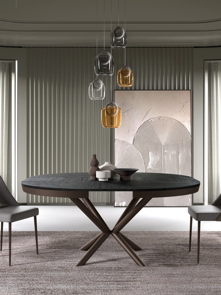 Tavolo allungabile Full Moon con top in ecolegno di Easyline