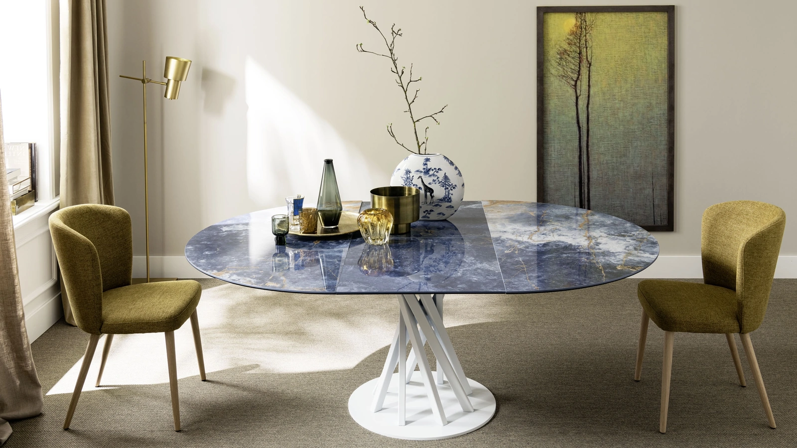 Tavolo rotondo Gemini in ceramica di Alta Corte