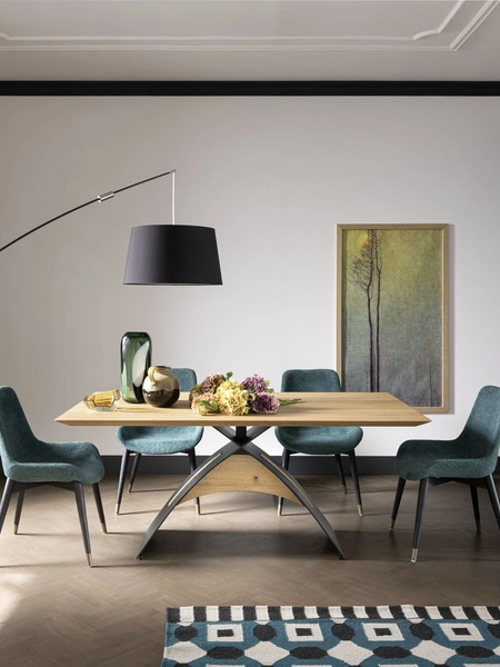 Tavolo Italo in rovere e acciaio di Alta Corte